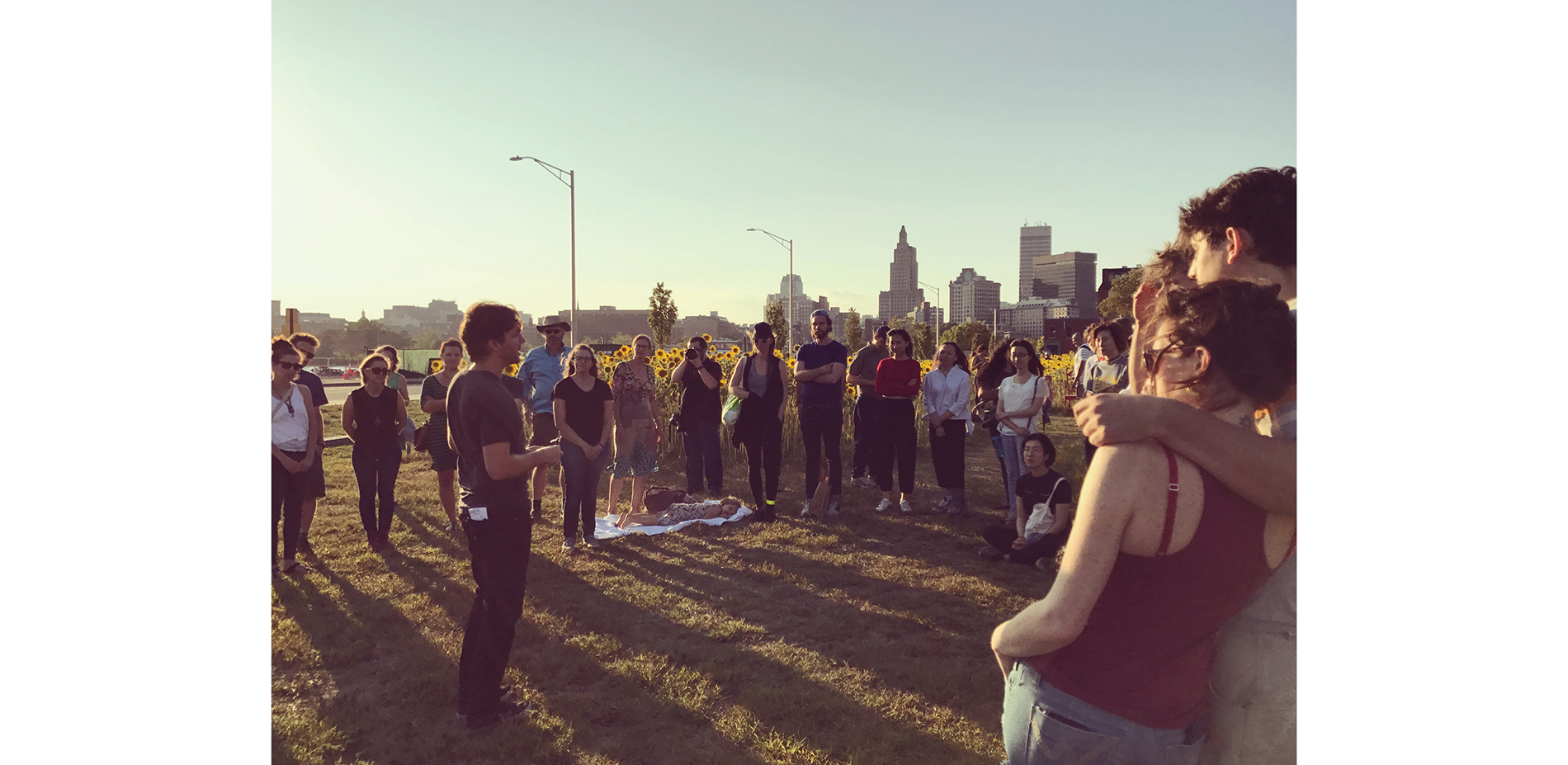 Visitors Gather for Site Tour and Lecture